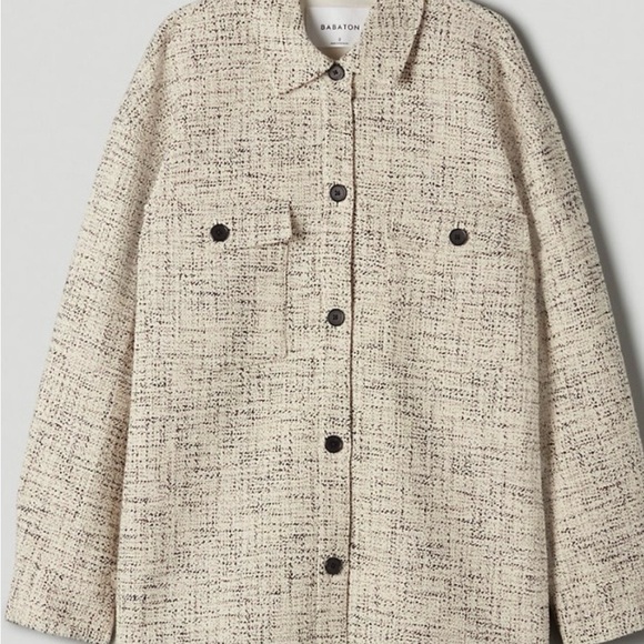 Babaton Jackets & Blazers - Babaton Aritzia Cream Tweed Women's Jacket Joan
